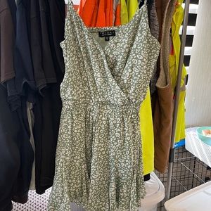 Green leopard romper